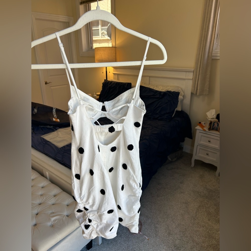 For Love And Lemons White Polka Dot Cutout Mini Dress - Picture 7 of 11